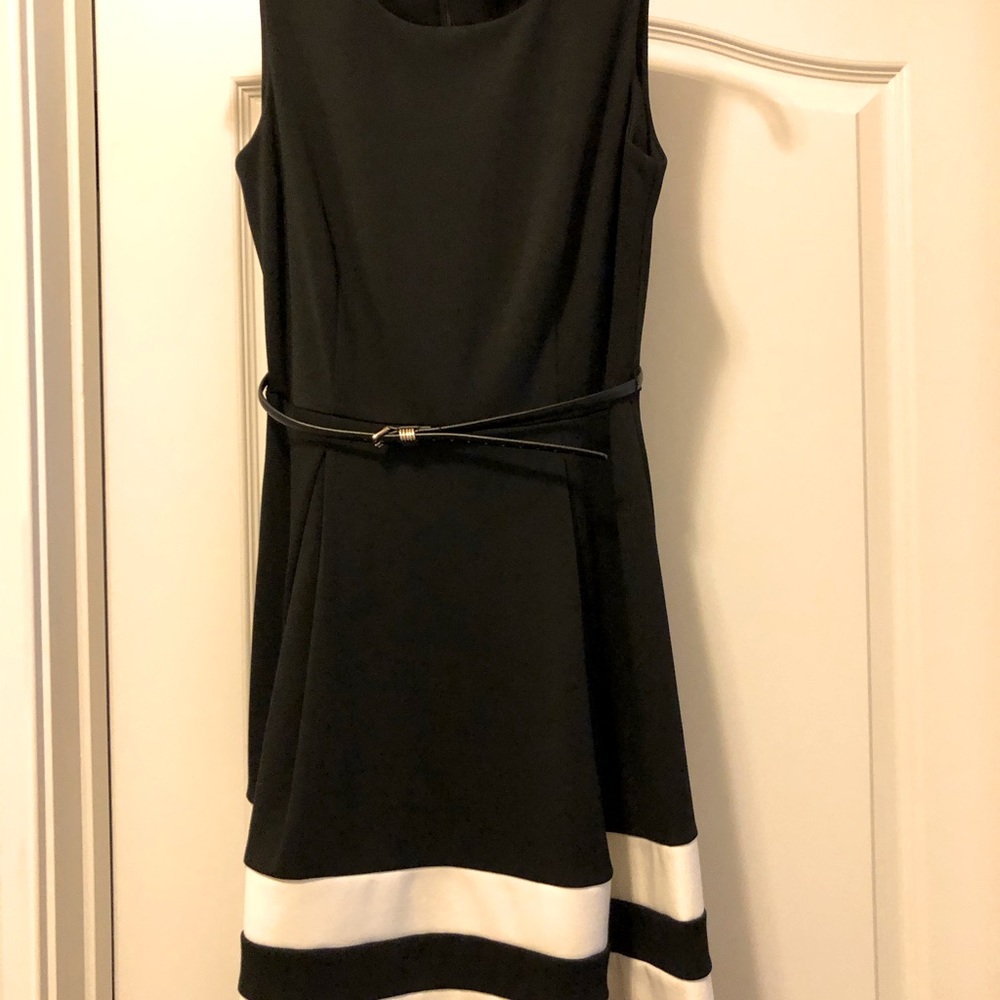 Calvin Klein black and white dress